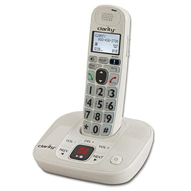 Clarity 53714 Dect 6.0 Amplified Cordless Phone with Digital Answering System VoIP Phone and Device,White,D714
