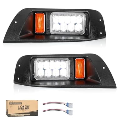 10L0L Golf Cart Headlight Kit for EZGO TXT 1996-2013 Gas & Electric, 12V Driver & Passenger Side, 3Pin Connector Included