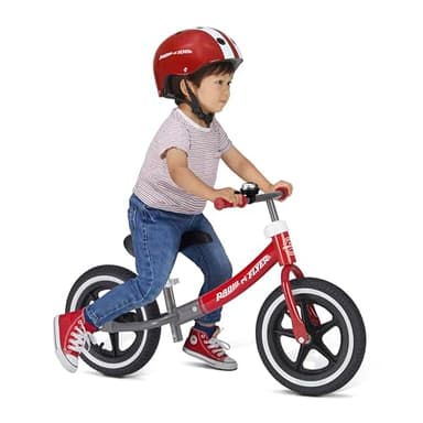 Radio Flyer Air Ride Balance Bike, Red, for Kids Ages 1.5-5, Pedal Free for Quick Learning, Rubber Air Tires, Adjustable Seat, Foot Rest, Ringing Bell, Kid & Toddler Balance Bikes (Amazon Exclusive)