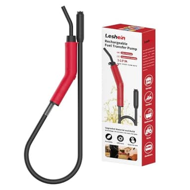 Leshein Fuel Transfer Pump 3GPM, USB Rechargeable Electric Siphon Pump for Gasoline Diesel Water, Portable Leakproof Gas Can Pump with Upgraded Hose Material & Build, Ultra-Fast Oil Transfer Pump