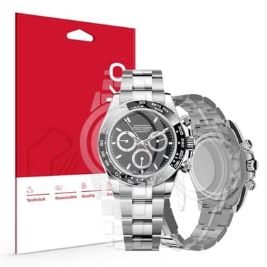 skoko [1Set Full Package Body Protection Film Compatible with Rolex Daytona 40mm Ref. 126500, Detail Expert Version, Glossy Clear Skin, Full Coverage, Anti Scartch, Extra pieces for tricky areas