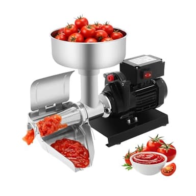 Electric Tomato Strainer Machine 450W 110V Commercial Stainless Steel Sauce Maker, Food Mill for Canning Tomatoes, Strawberry, Blueberry with Large Funnel & Easy Clean Design