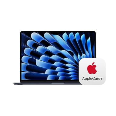 Apple 2025 MacBook Air 15-inch Laptop with M4 chip: Built for Apple Intelligence, 15.3-inch Liquid Retina Display, 16GB Unified Memory, 256GB SSD Storage, Touch ID; Midnight with AppleCare+ (3 Years)