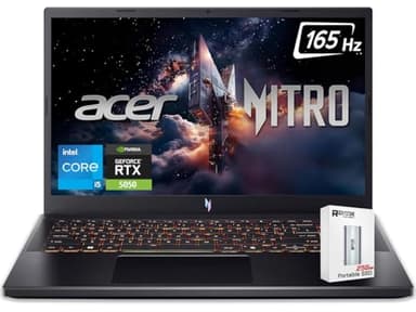 acer Nitro V 15 Gaming Laptop, 15.6" FHD 165Hz Display, 13th Intel 8-Core i5-13420H(>Intel i7-1260P), NVIDIA GeForce RTX 5050 8GB GDDR7 Graphics, Backlit KB, Win11 Home, W/256GB PSD(16GB|512GB SSD)