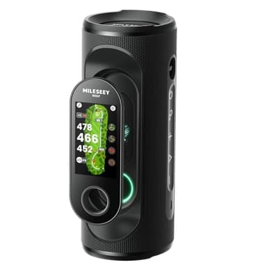 MiLESEEY GeneSonic Pro Golf Speaker with Detachable GPS Rangefinder Handheld, 43000+ No Subscription Preloaded Courses, View & Audible Distances,Touchscreen, 15H Battery, Magnetic, Waterproof,Hazard