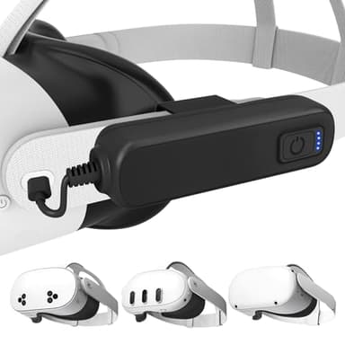 YRXVW Battery Pack for Meta/Oculus Quest 3S/3/2,5000mAh Battery VR Charger, Extend 2-4 Hours Playtime, Lightweight Fast Charging VR Headset Safe Power Bank for Meta Quest 3S/3/2 Accessories