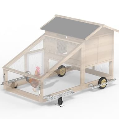 Forestchill Chicken Coop Wheels Kit with Handles, 4 Pack Heavy Duty Casters with Handles, Universal Chicken Tractor Wheel Kit for Easy Lift & Move, Portable Chicken Coop Accessories