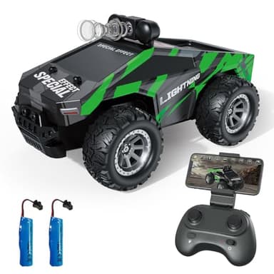Wickena RC Cars FPV Camera RC Car with LED Lights - High Speed Remote Control Racing Truck for Adults & Kids, 1:28 Scale Hobby Grade Off-Road Buggy Gift Set, HD Live Video & Night Driving