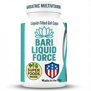 Bariatric Multivitamin with Iron – 2 Softgels Daily, Liquid-Filled Rapid-Absorption Softgels for Gastric Sleeve & Bypass Patients – Bari Liquid Force