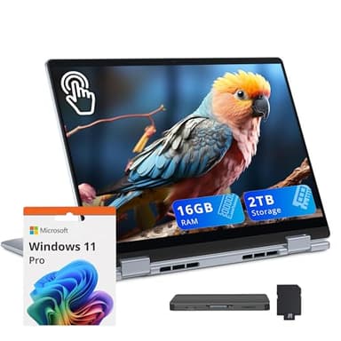 Dell Plus 16" FHD 2-in-1 Touchscreen Laptop, Intel Core Ultra 7 256V, 16GB RAM, 2TB Storage(1TB SSD+1TB Docking Station Set), Backlit Keyboard, Webcam, Wi-Fi 7, Copilot, Win 11 Pro, Ice Blue