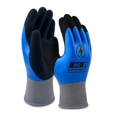 DongChu Insulated Electrician Gloves 1000V,ASTM D120 Certified High Voltage Resistant Flame Retardant Work Gloves, Electrical Rubber Non-slip Prevent Shock,Large