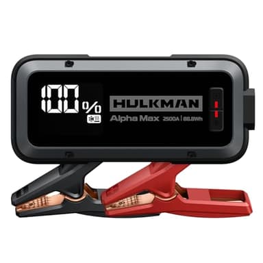Hulkman Alpha Max Space Gray, 2500A 88.8Wh Car Battery Jump Starter with -40℉ Start Tech, 12V Portable Jump Box, 3.3" LED Display Jump Pack, Jumper Cables for Car Up to 9.0L Gas and 6.5L Diese Engines