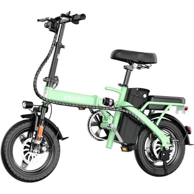 REOCRO Foldable Electric Bike for Adults, 14" Folding E-Bike with 700W Motor, Electric Bicycle with 48V Removable Battery, Electric Commuter Bikes with 25-30 Miles PAS Range (Green)