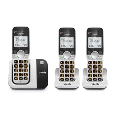 VTech Cordless Phone 3-Handset with Large Display and Big Buttons, DECT 6.0 with Caller ID/Call Waiting, Full Duplex Speakerphone, ECO Mode, Last 10 Number Redial, Easy to Use,VG231-3