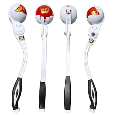 Crommie- SL Small Adjustable SideArm Ball-Thrower for Cricket Bowling Practice | 60kmph to 160 kmph Speed | Full and Half Pitch | Upto 30ft Knocking Space (White) | LxWxH 42x8x6cm