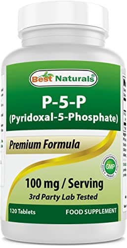 Best Naturals P5P Vitamin B6 (Pyridoxal 5 Phosphate) 100 mg/Serving - 120 Tablets - an Active Form of Vitamin B6.