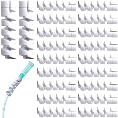 VARMDUKKE 20pcs Oxygen Tube Support Crimp Straightener for Portable Oxygen Concentrator, Oxygen Tubing Support Accessories for Oxygen Hose Nasal Cannula -White