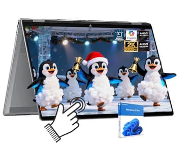 HP OmniBook X 2 in 1 Laptop Flip (Next Gen Envy x360), 16-Inch 2K Touchscreen AMD Ryzen AI 7 350 (> Intel i7-1355U), 24GB LPDDR5 1TB SSD, Win 11 PRO, AI Copilot+ PC +BWE Accessories