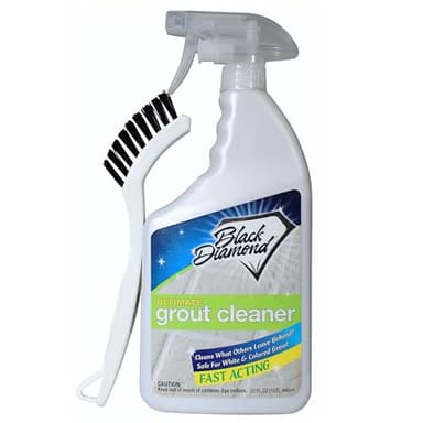 Black Diamond Ultimate Grout Cleaner: Best Cleaner for Tile,Ceramic,Porcelain, Marble Acid-Free Safe Deep Cleaner & Stain Remover for Even The Dirtiest Grout. (1-Quart/1-Brush)