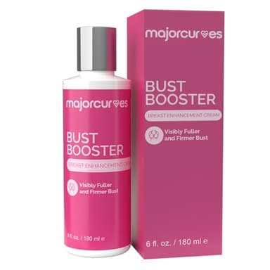 Major Curves Bust Booster Breast Enhancement Cream – Firming and Lifting Formula for Bigger, Fuller, Rounder Curves and Volume – Natural Bust Enhancer for Women – Made in USA