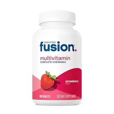 Bariatric Fusion Bariatric Multivitamin with Iron Complete Chewable | Strawberry | Post Bariatric Vitamins for Gastric Bypass and Sleeve Gastrectomy | One Month Supply