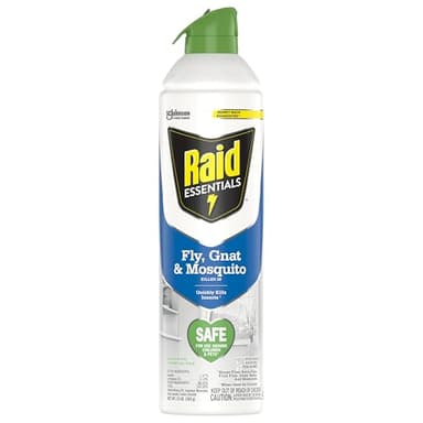 Raid Essentials Fly, Gnat, and Mosquito Killer Aerosol Spray, Safe for Use Around Children and Pets, 10 oz