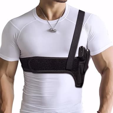 Quick Draw Shoulder Holster - Belly Band Holster for Everyday Comfortable Concealed Carry for Small, Compact and Other Similar Gear, Right Handed, Black 45"