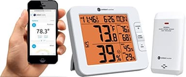 Ambient Weather WS-8482 7-Channel Wireless Internet Remote Monitoring Weather Station with Indoor/Outdoor Temperature & Humidity, Compatible with Alexa, White