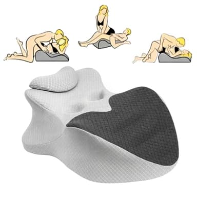 SNODEE Intimacy Support Pillow for Couples, 27° Ergonomic Memory Foam Position Cushion, Multi-Functional Back Lumbar Support Pillow for Bedroom Living Room Office (Black & Grey)