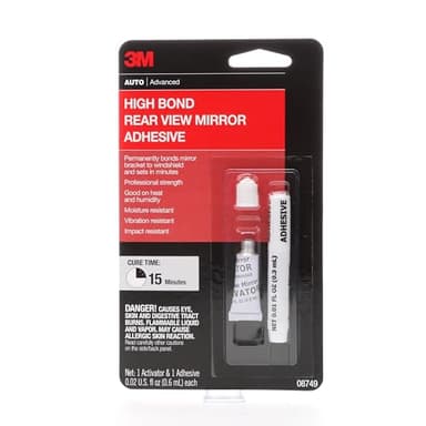 3M High-Bond Rearview Mirror Adhesive, 08749, 0.02 fl oz, 1 Per Pack