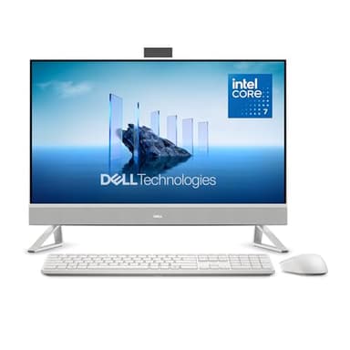 Dell 27 All-in-One Desktop ec27250-27-inch FHD (1920 x 1080) Display, Intel Core 7 Processor 150U, Intel Graphics, 16GB DDR5 RAM, 1TB SSD, Windows 11 Home, Onsite Service - White