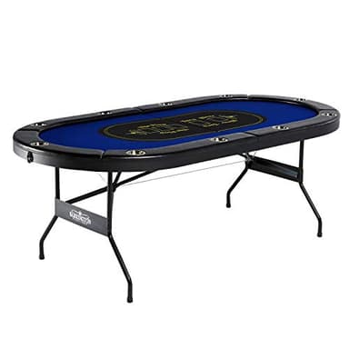 Barrington 10 Player Poker Multiple Styles Folding Poker Table & Poker Table Top/Dining Table Collection, Durable Padded Rail Tables with Felt Playing Surface, Perfect for Texas Holdem Games