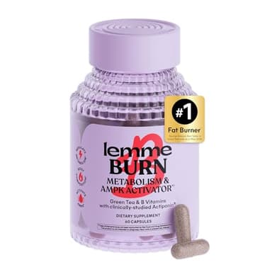 Lemme Burn - Metabolism, Belly Fat Burning + AMPK Activating Supplement for Men & Women w/Clinically Studied Actiponin Gynostemma, Green Tea Extract, Vitamins B6 & B12 - Gluten Free, 60 Count