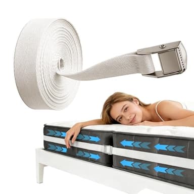 Quantixia Locking Mattress Straps to Hold Mattress Together – 10-Second Setup, Military-Grade Durability, Anti-Slip Tech for Twin XL to King Size | Fix Gap & Sliding | Home, Rental & Dorm Use