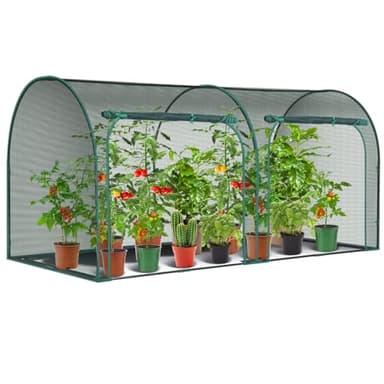 Ohuhu Crop Cages for Garden Plant: 8x4x4 Ft Tent Cage, Plant Netting Cover with Zipper, Garden Bed Cover, Plant Cover from Animal Wind-Resistant Garden Cage for Fruit Vegetable Flower