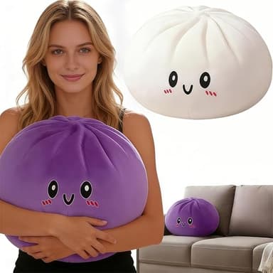 Big Giant Glitter Dumpling, Giant Dumpling Squishy, Mega Rainbow Dumplings, Cute Anxiety Relief Fidget Toy, Soft Squeeze Decompression Dough for Adults (Purple Large)