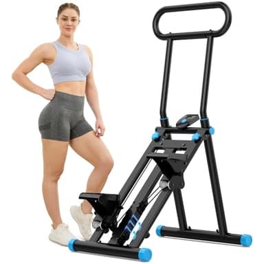 HXD-ERGO Stair Stepper for Home, 6 Adjustable Resistance Vertical Climber Cardio Exercise Machine, Folding Stair Climber for Full Body Workout with Adjustable Handlebar