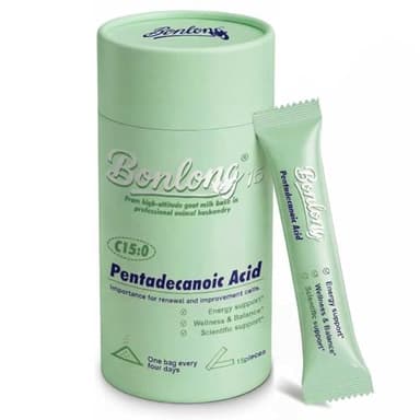 Pentadecanoic Acid, C15:0 Supplement, Premium High Altitude Sheep Milk Source - Essential Odd-Chain Fatty Acid for Cellular Health, Metabolic Support & Overall Wellness (15 Count, Mint, White)