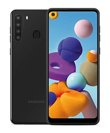 Samsung Galaxy A21 GSM Unlocked Android Cell Phone, US Version Smartphone, 32GB Storage, Long-Lasting Battery, 6.5” Infinity Display, Quad Camera, Black (Renewed)
