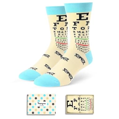 HAPPYPOP Optometry Gifts for Men Women - Optometrist Gifts Optician Ophthalmologist Gift Eye Doctor Gift, Eye Chart Socks