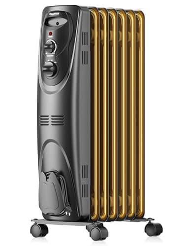 PELONIS Radiator Heater for Large Space, Electric Oil Filled Radiator, Dual Knobs, 1500W, Quiet Space Heater, 3 Modes, Tip-over Protection