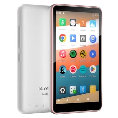 MP3 Player with Bluetooth and WiFi, 144GB Storage & Android OS, 4" Touch Screen, FM Radio, Kids MP3 & MP4 Player with Spotify, Amazon Music, and Google Play Store, DGTenk Portable Media Player (Pink)