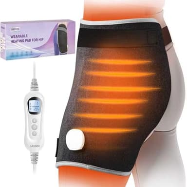 Graphene Hip Heat Therapy Wrap, Targeted Heating Pad for Hips, Lower Back & Thighs, Electric Thermal Support with Adjustable Straps & 3 Heat Settings, 18.5" x 16"