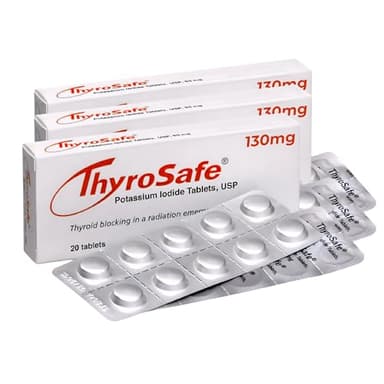 ThyroSafe Potassium Iodide 130mg Tablets (KI Pills) - Iodine for Radiation Emergency Protection | Nuclear Fallout Survival Gear and Emergency Supplies for Prepper Kits | 60 Count