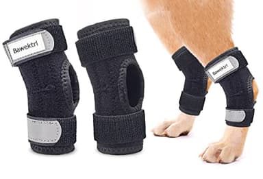 Dog Leg Braces for Rear Legs, Hock Brace for Back Legs with Metal Strips and Safety Reflective Straps for Short Legs, Joint Warps Support for Hind Legs Injuries Sprains Arthritis (Small(1Pair))