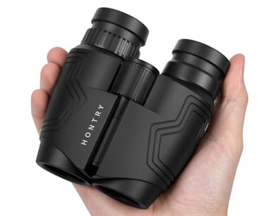 Hontry Travel Binoculars for Adults and Kids, Easy-Focus and Image Stabilization with Close Focus (Black,12x25)