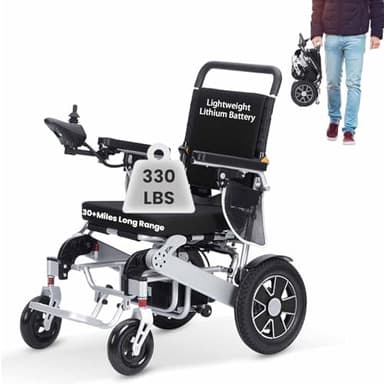 Lightweight Electric Wheelchairs for Adutls,Airline Approved Electric Wheelchair,All Terrain Foldable Power Wheelchair with Lithium Battery,Portable Motorized Wheelchair for Seniors,Warranty(55lbs