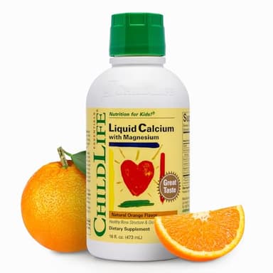 CHILDLIFE ESSENTIALS Liquid Calcium Supplement for Kids - Baby Calcium with Magnesium, Zinc, and Vitamin D3 - Orange Flavor, 16 fl oz (1 Pack)