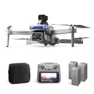 S119 4K Drone with Camera for Adults, GPS Auto Return, Obstacle Avoidance, Brushless Motor, 5G Screen Remote, 2 Batteries 50 Min Flight, Dual Camera 120° Wide-Angle, 2000M Range, 120M Altitude FPV Quadcopter (Gray)