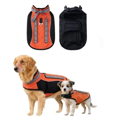 Spiked Dog Vest & Harness for Small Dogs, Coyote Hawk Predator Attack Protection, Adjustable Straps Lightweight Breathable Outdoor Safety Gear (Orange, X-Small)